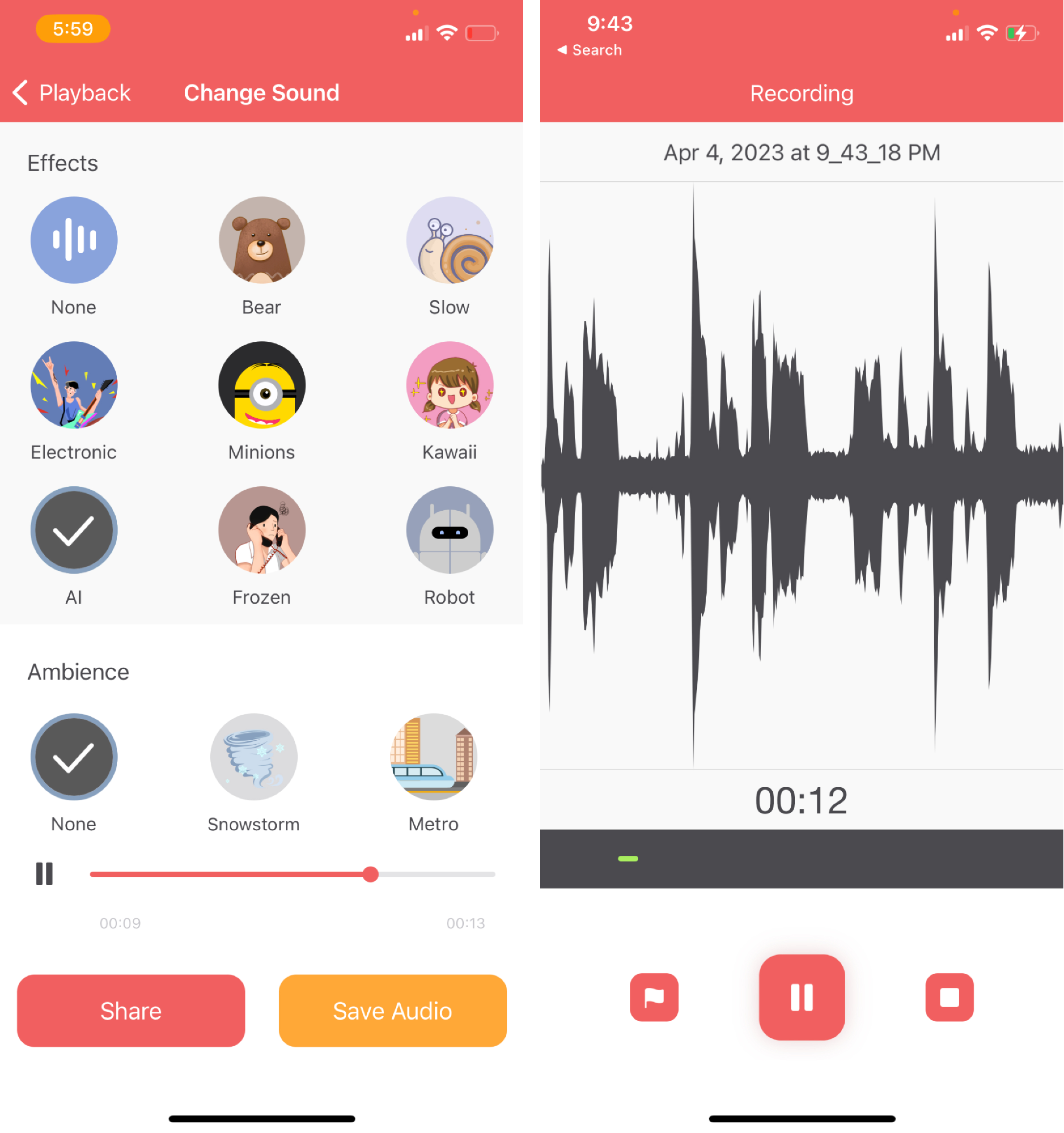 audio notes iphone