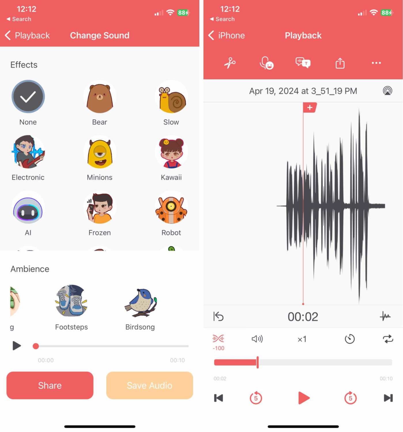 Voice Recorder & Memos Pro, our pick for the best iPhone recording app for editing features