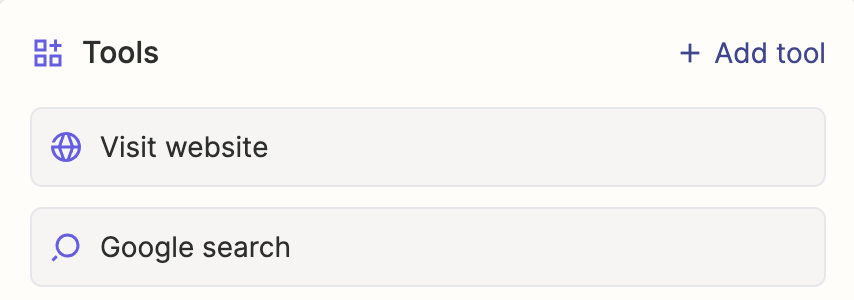 The "Visit website" option in Zapier Agents
