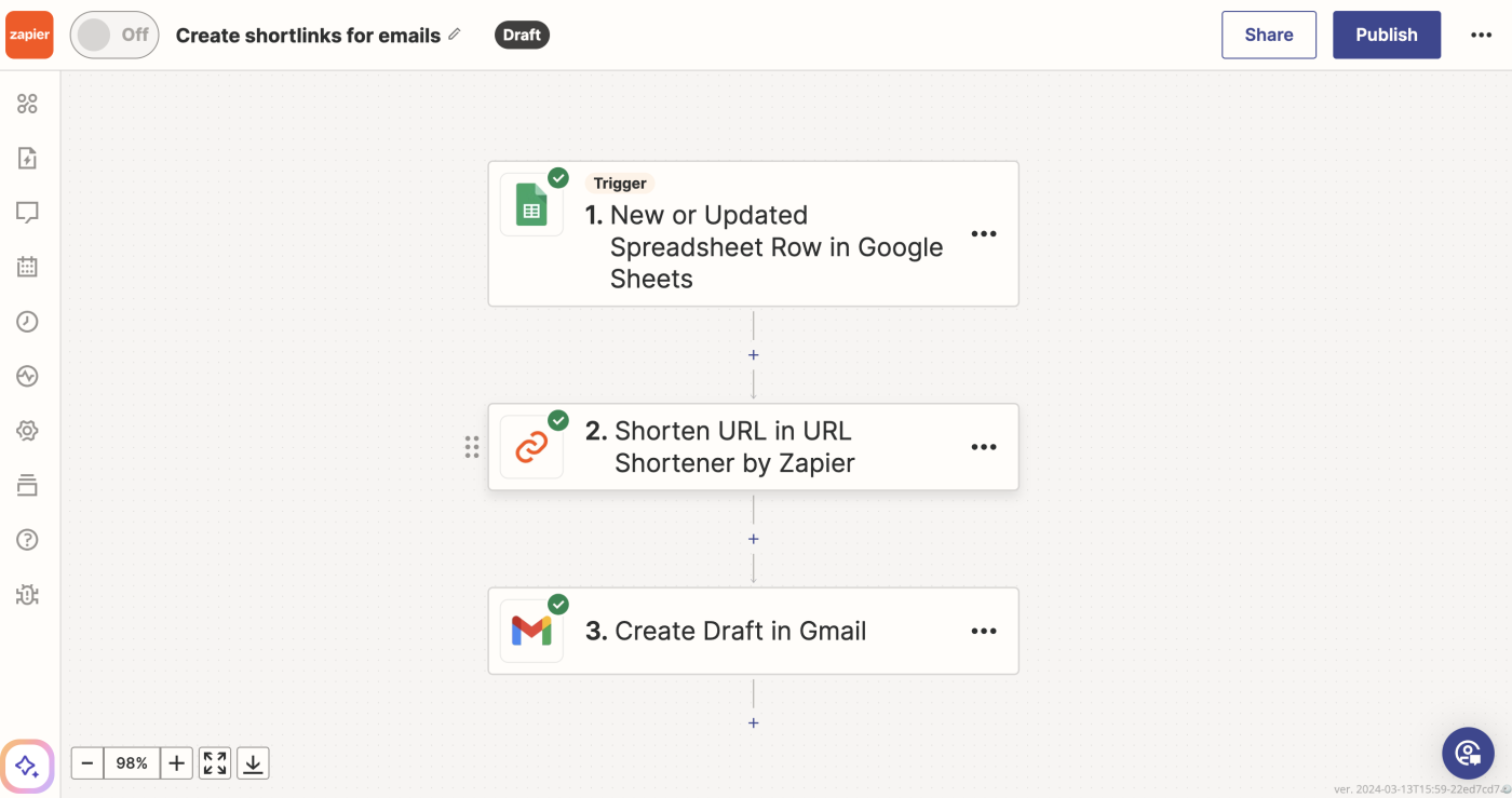 URL Shortener by Zapier, our pick for the best URL shortener for automatically shortening links