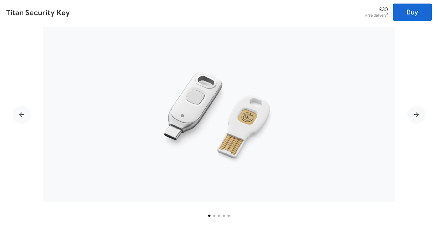 Google Titan security keys.