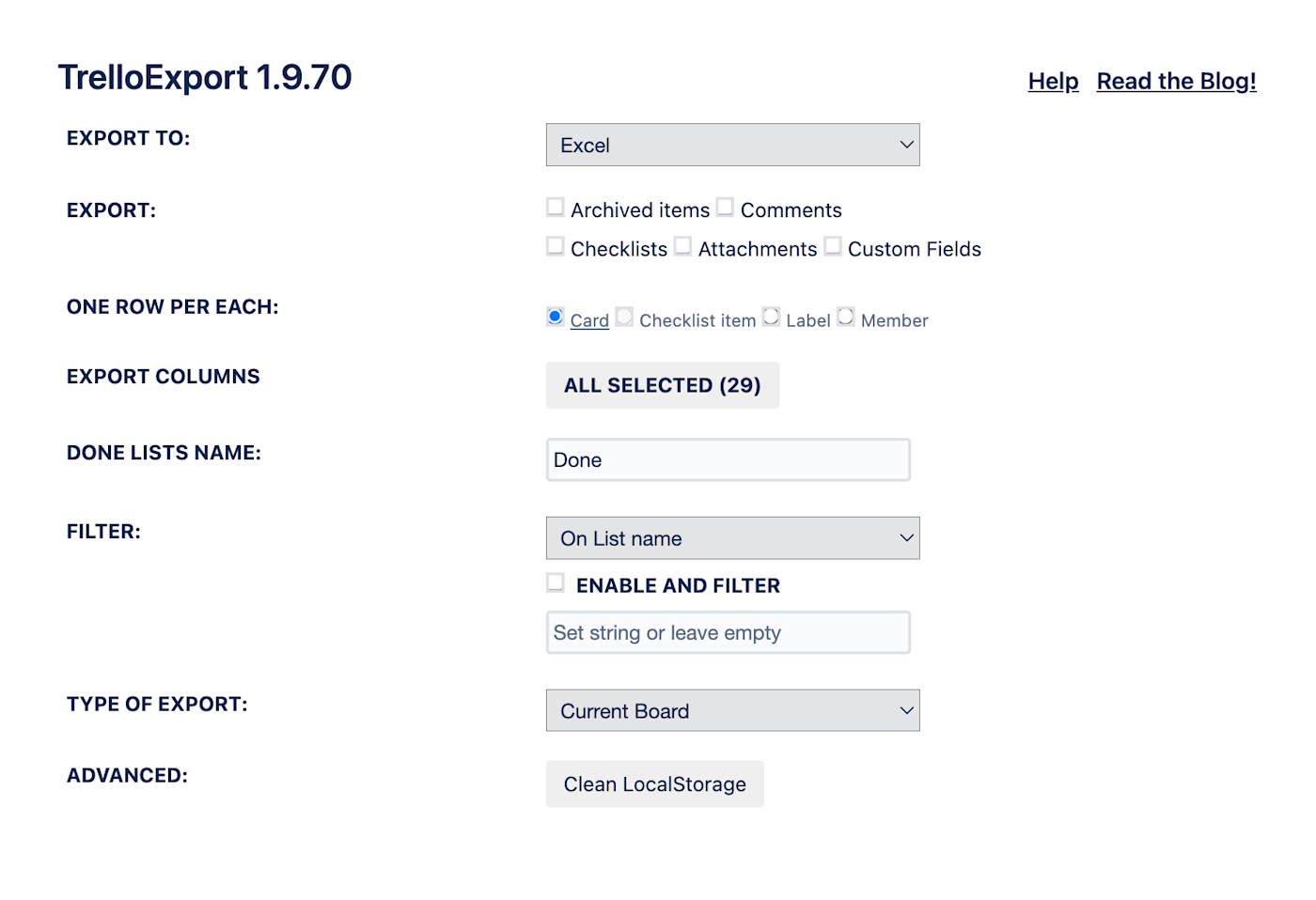 Export Trello data with a Chrome extension