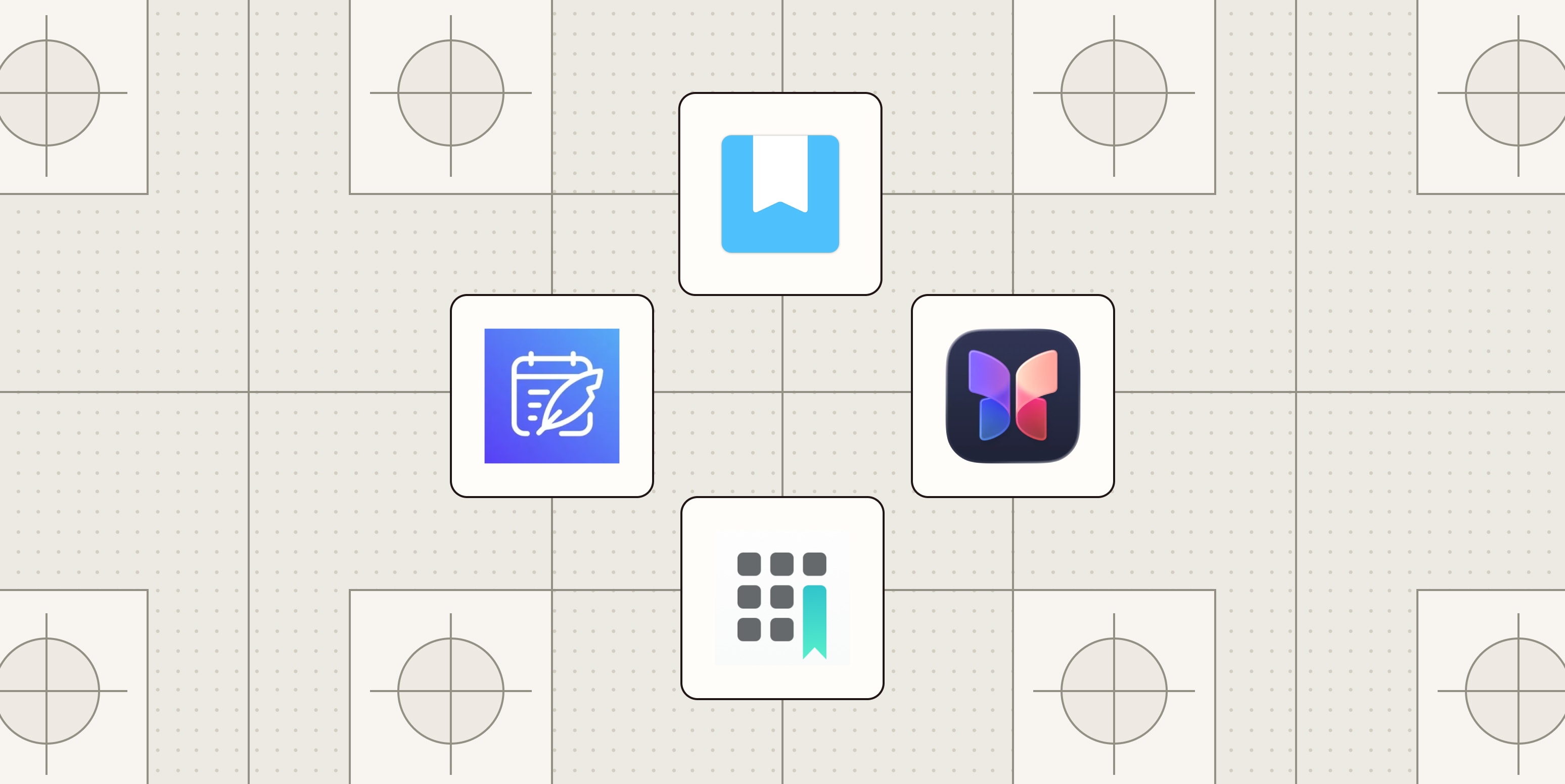 Hero image with the logos of the best journaling apps
