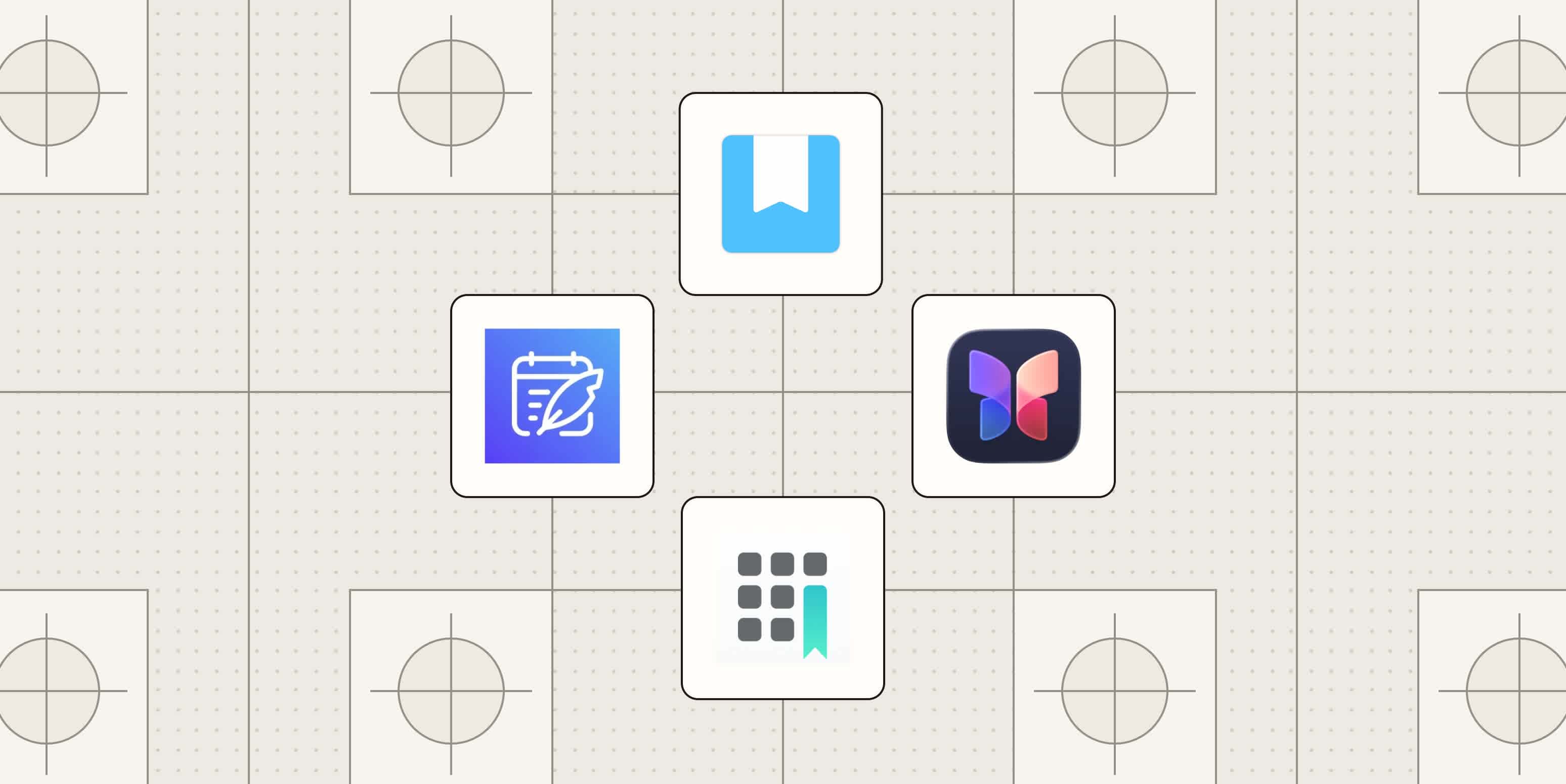 Hero image with the logos of the best journaling apps
