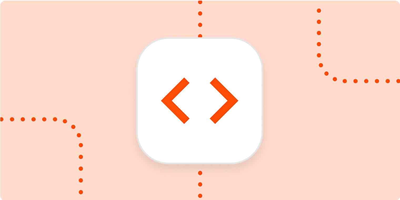 A hero image with an icon of HTML brackets