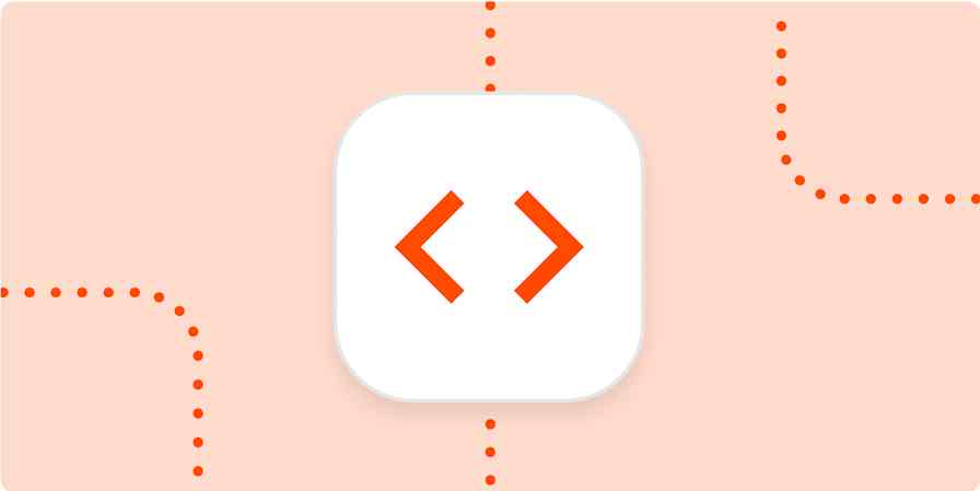 A hero image with an icon of HTML brackets