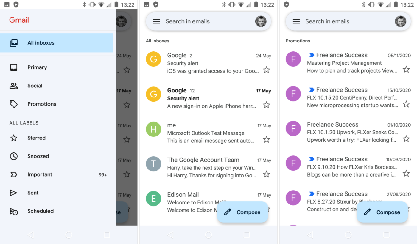 Gmail, our pick for the best email app for Android