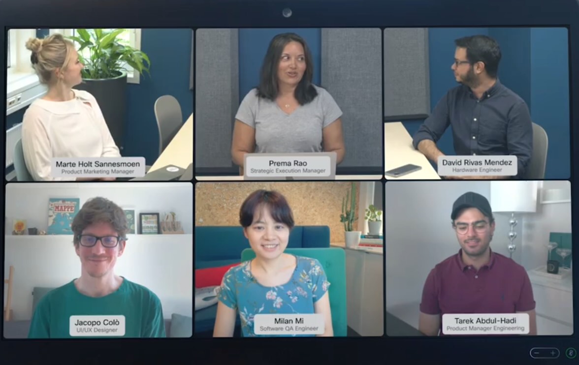 The People Focus feature in Webex, zoomed in on each person