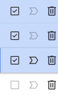 Screenshot showing selected emails on Gmail.