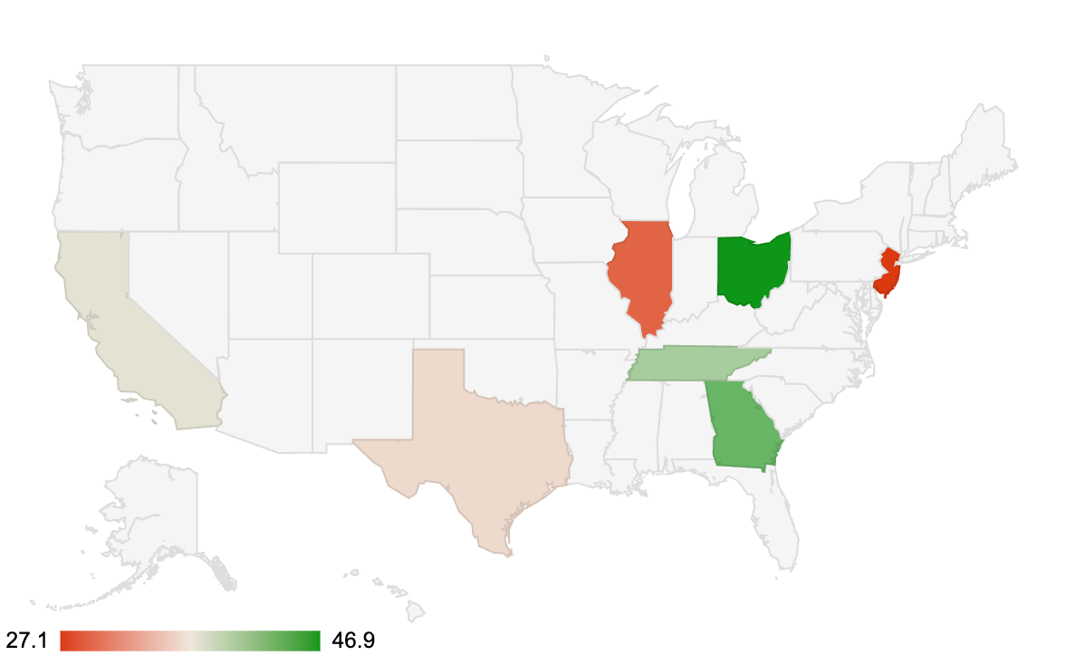 Screenshot showing a map example in Google Sheets