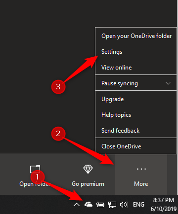OneDrive settings