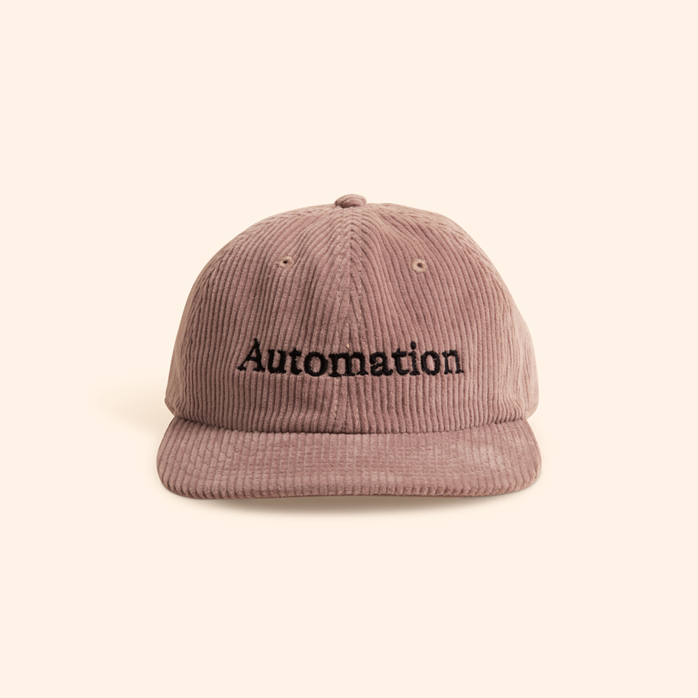 The corduroy hat with the word Automation on it 