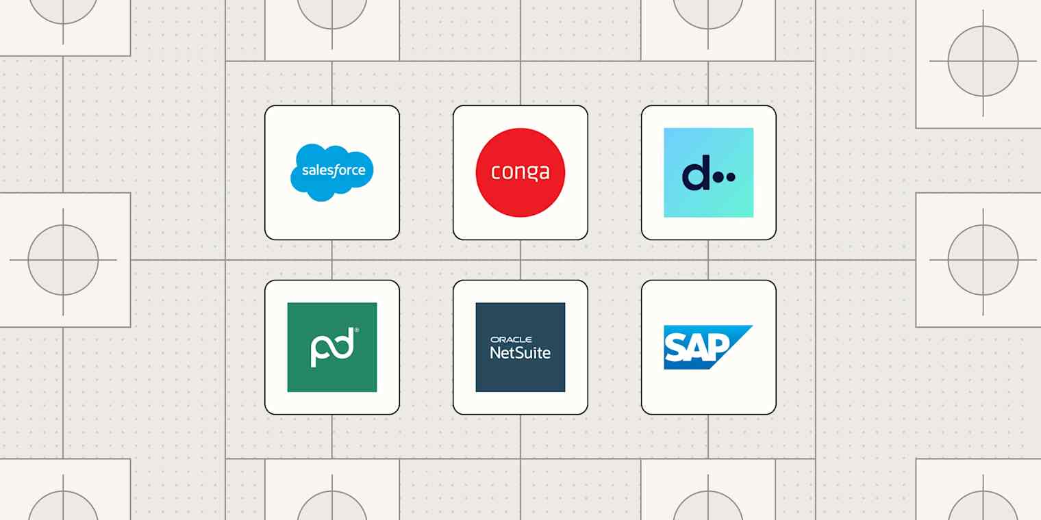 Hero image with the logos of the best CPQ software vendors