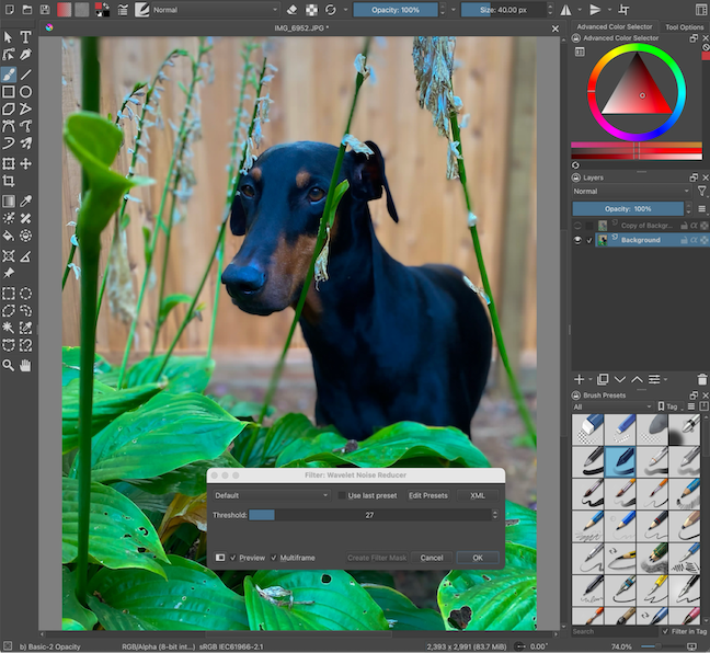 Krita, our pick for the best free photo editing app for artists and illustrators