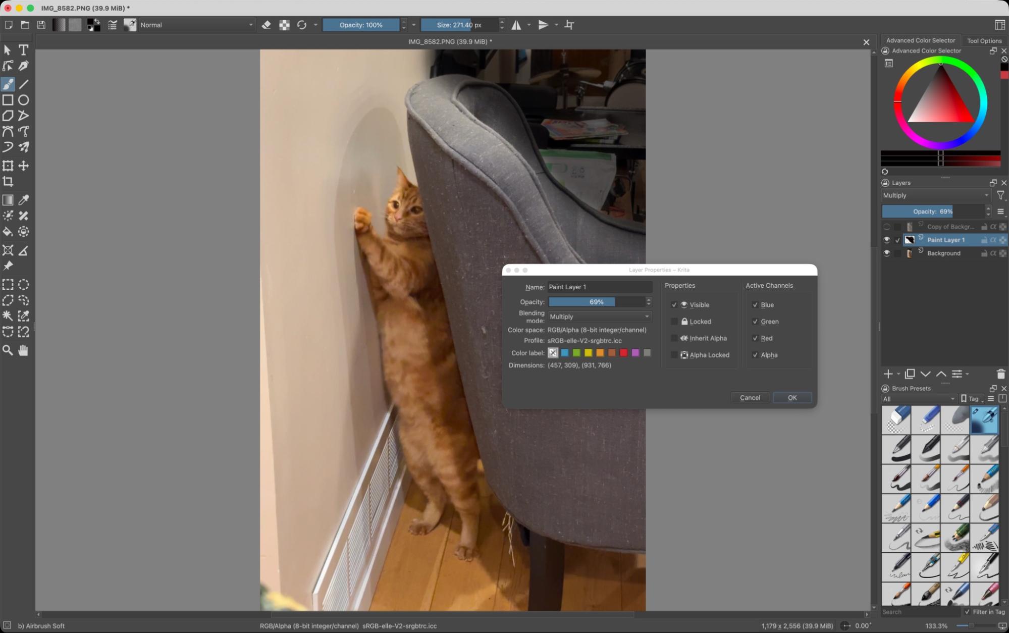 Krita, our pick for the best free photo editing app for artists and illustrators