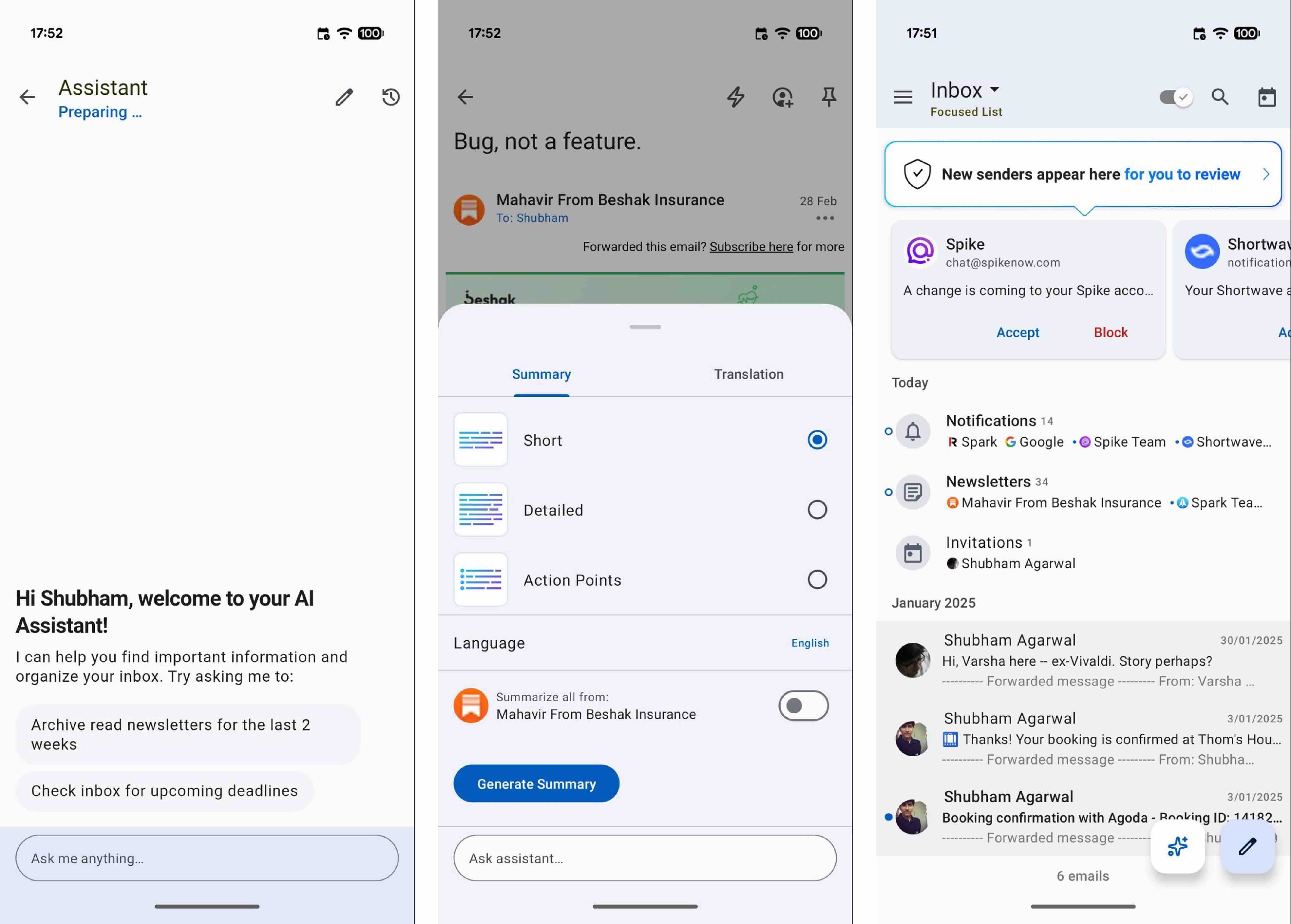 Spark Mail, our pick for the best Android email app overall