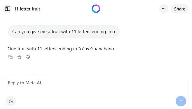 Meta AI misreading a question