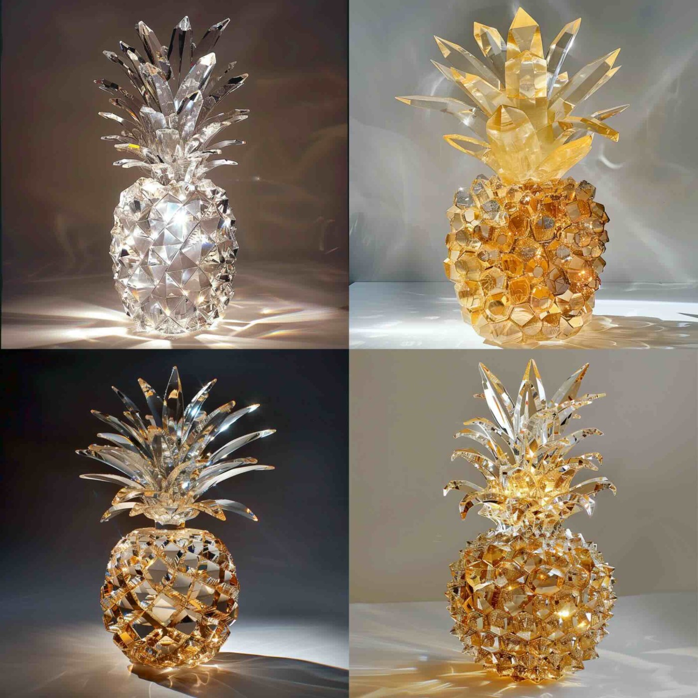 A pineapple made of crystals