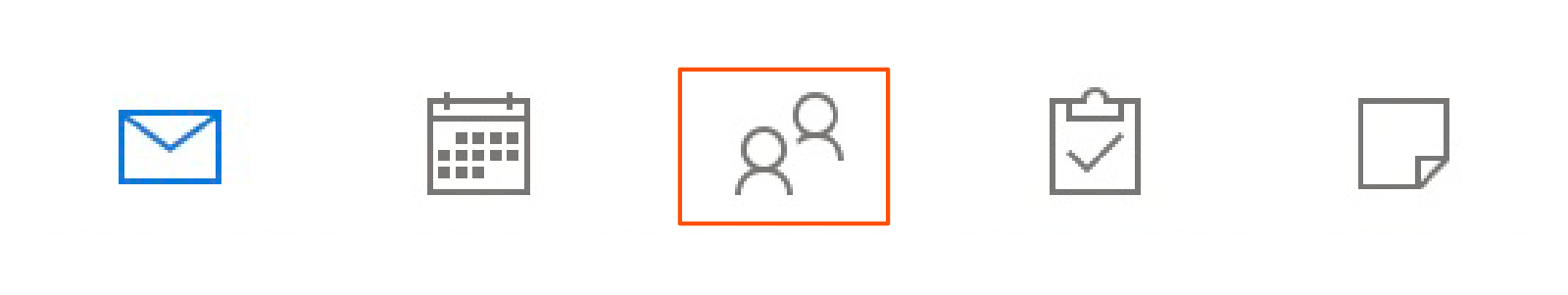 Screenshot showing the contact button in Outlook.