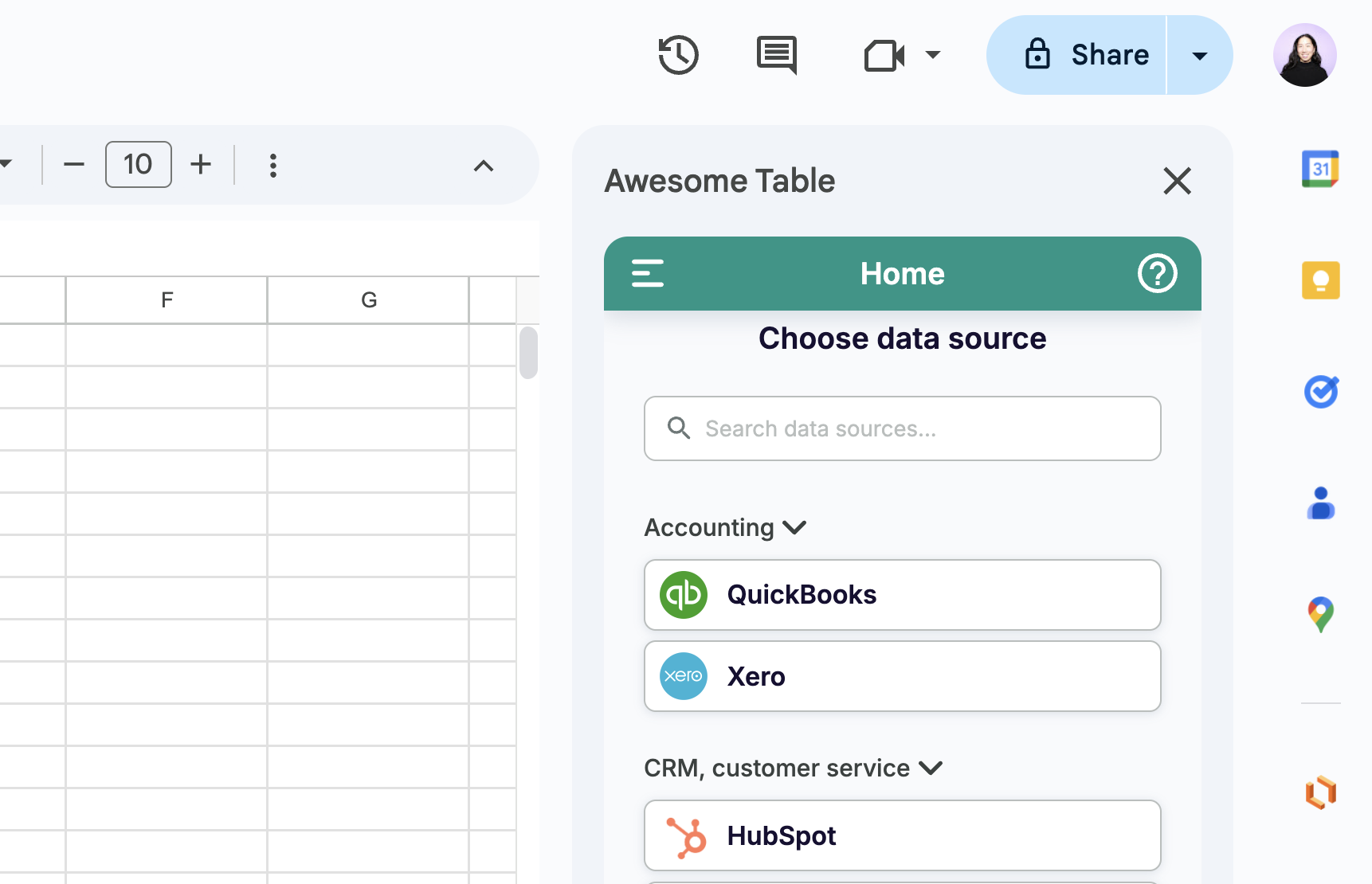 Awesome Table Google Sheets add-on. 