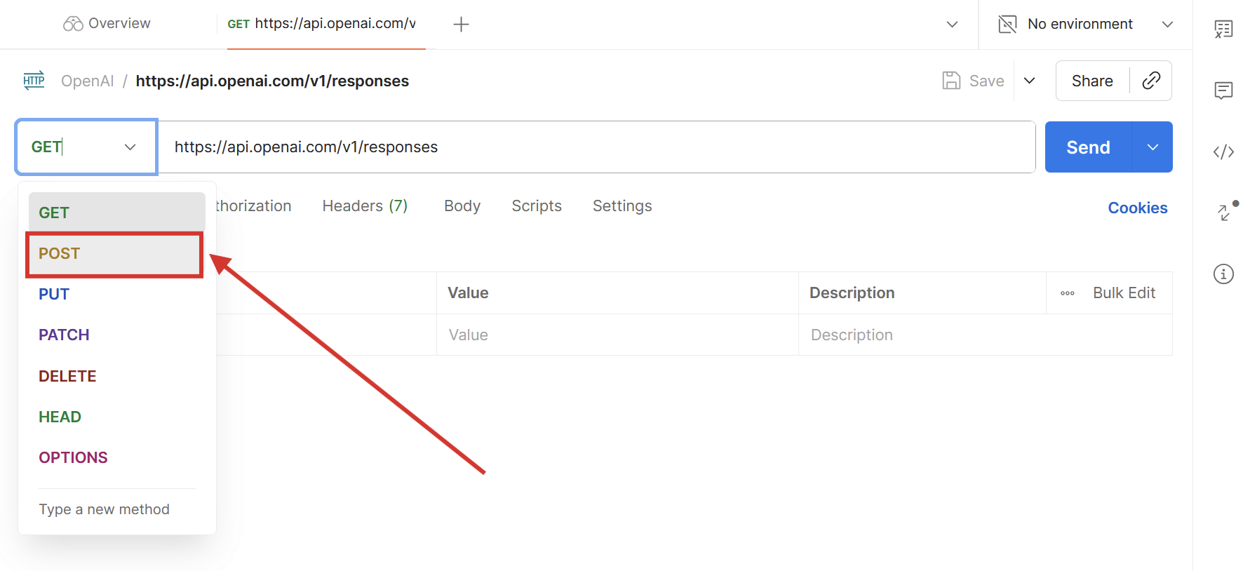 Changing the method from GET to POST
