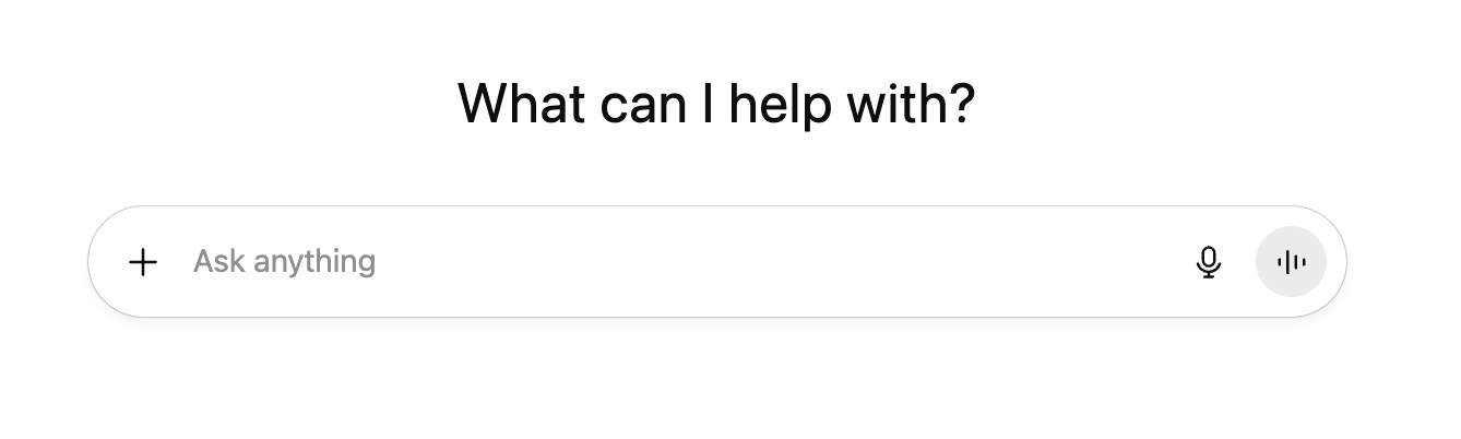 Message bar in ChatGPT. 