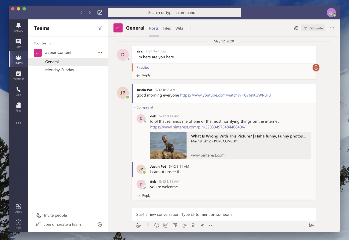 Microsoft Teams, our pick for the best team chat app for large organizations broken down into teams