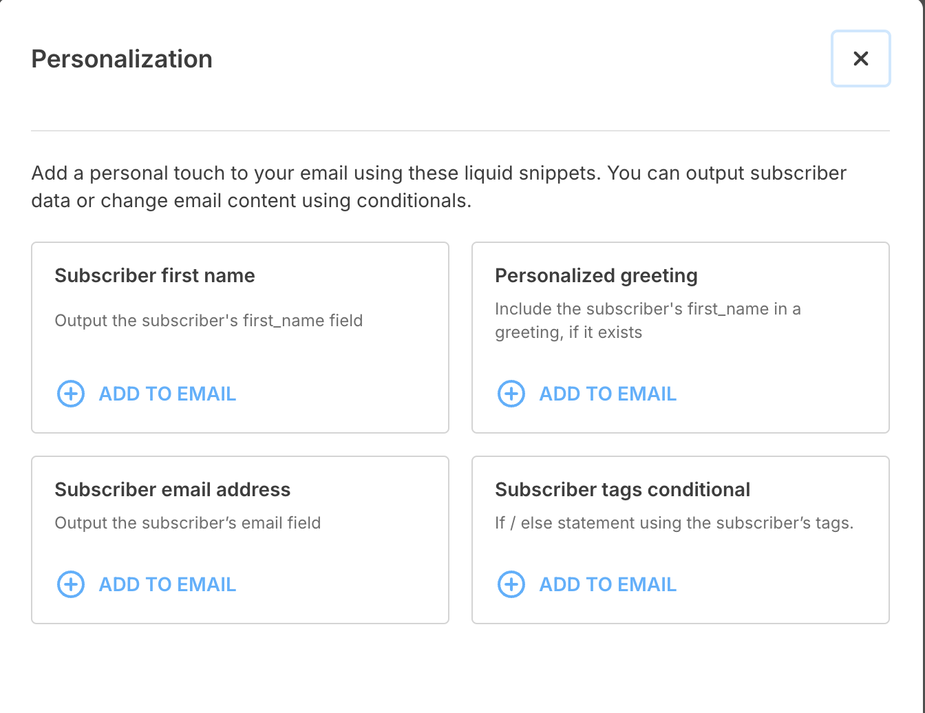 Personalizing email blocks in Kit