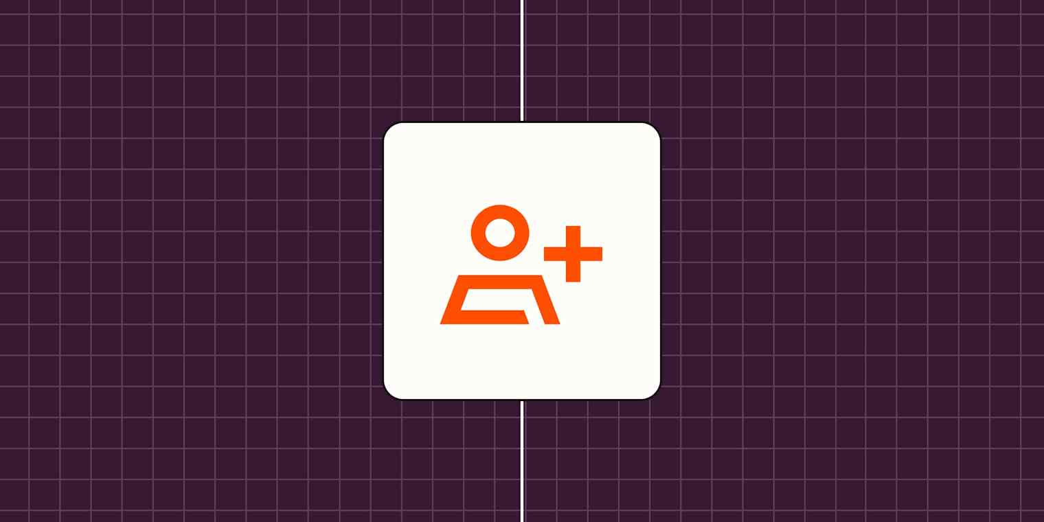 A hero image of an orange icon of a person on a light orange background.