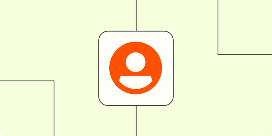 A hero image of an orange icon of a person on a light orange background.