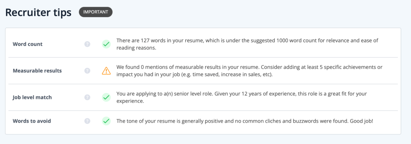 Recruiter tips report from Jobscan