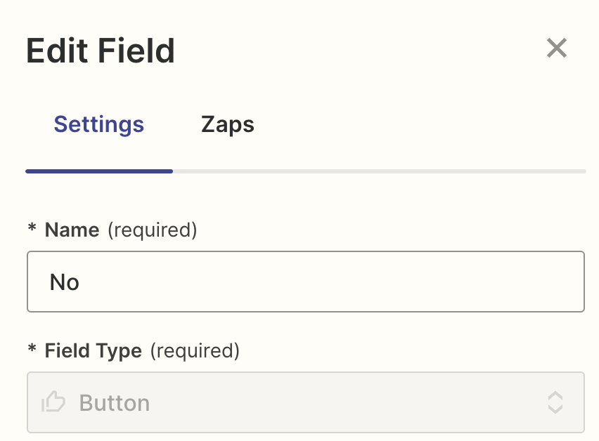 Screenshot of no field