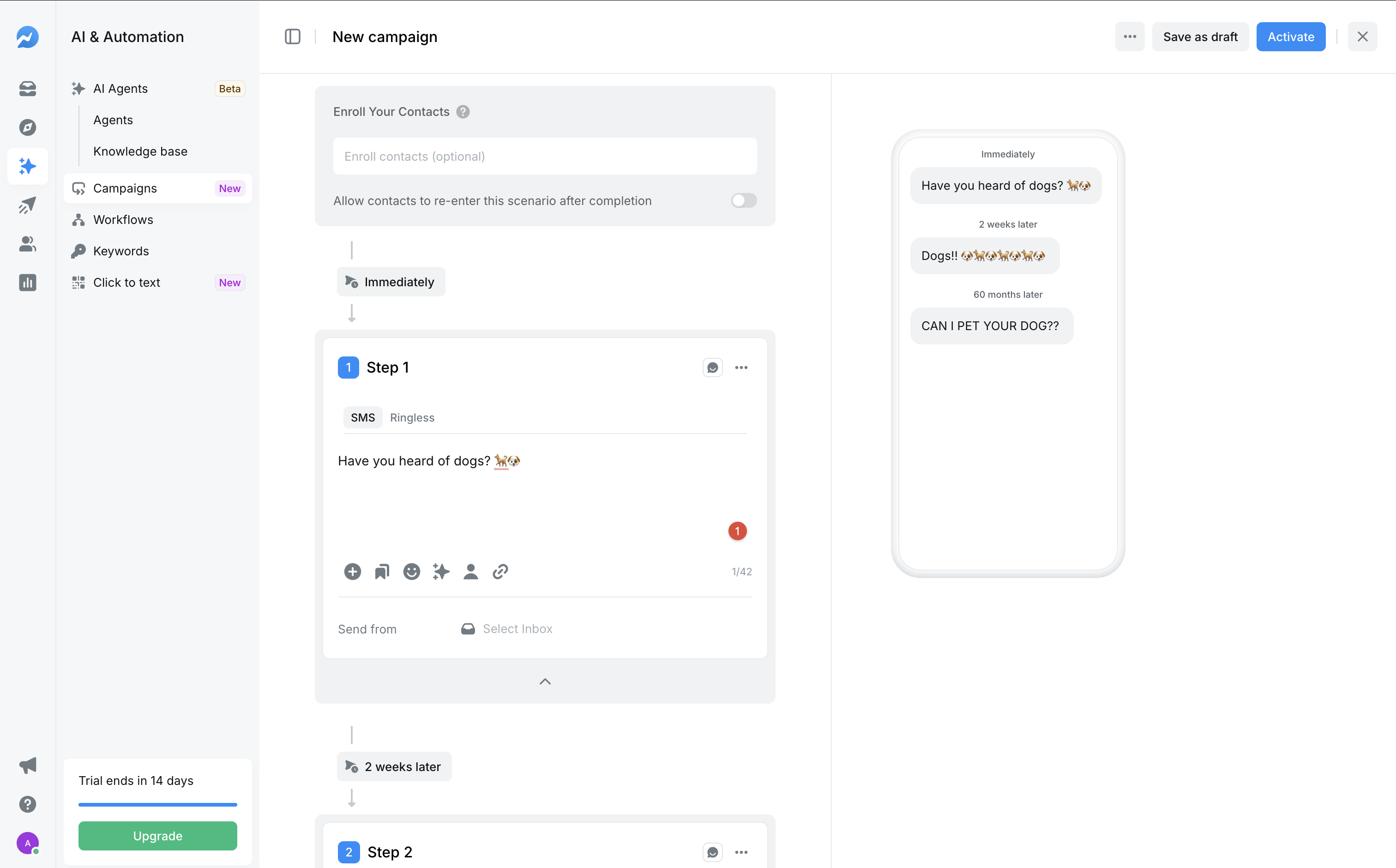 Salesmsg, our pick for the best SMS app for small, local businesses