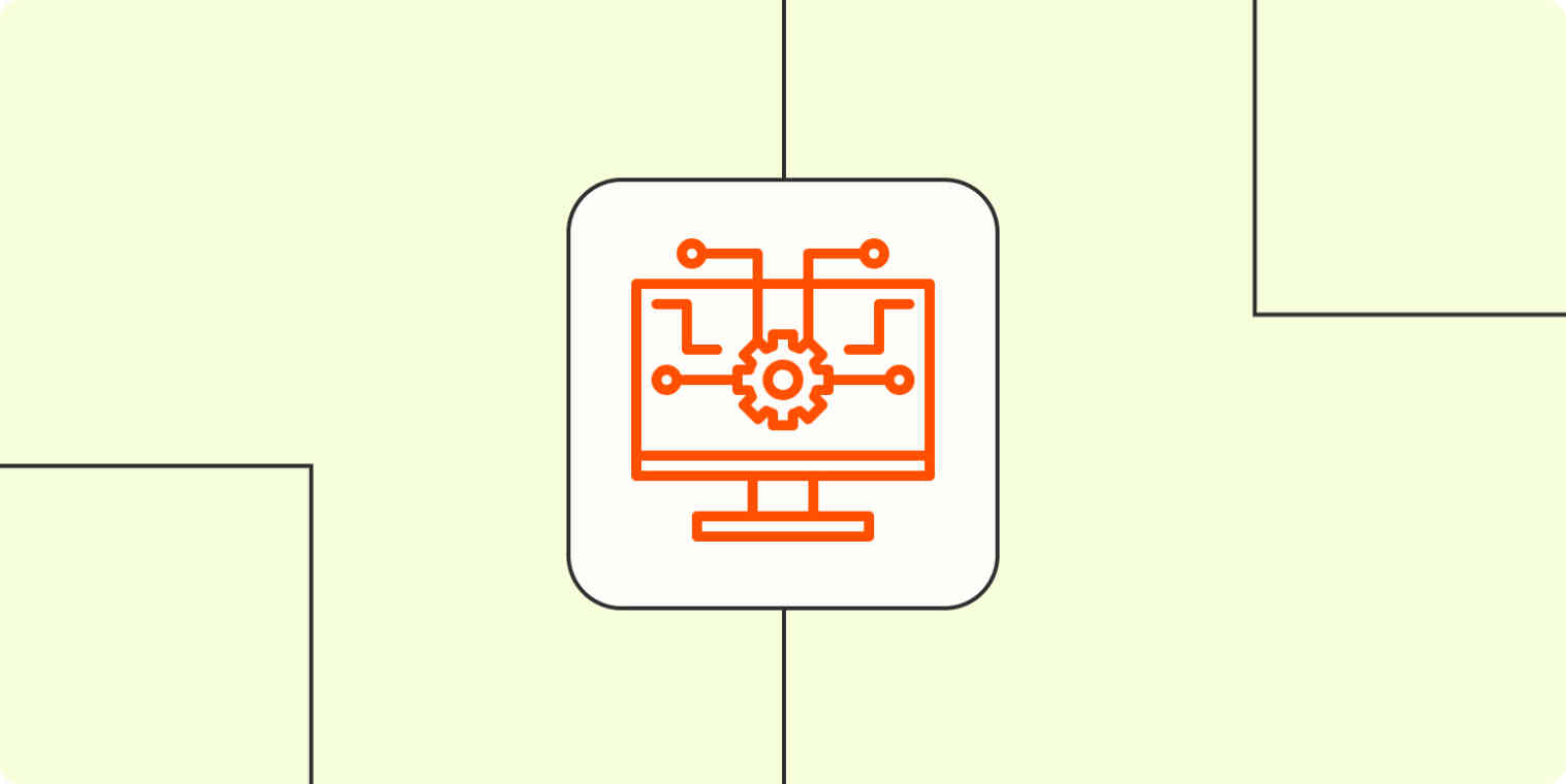 A hero image representing AI with a cog and nodes on a computer