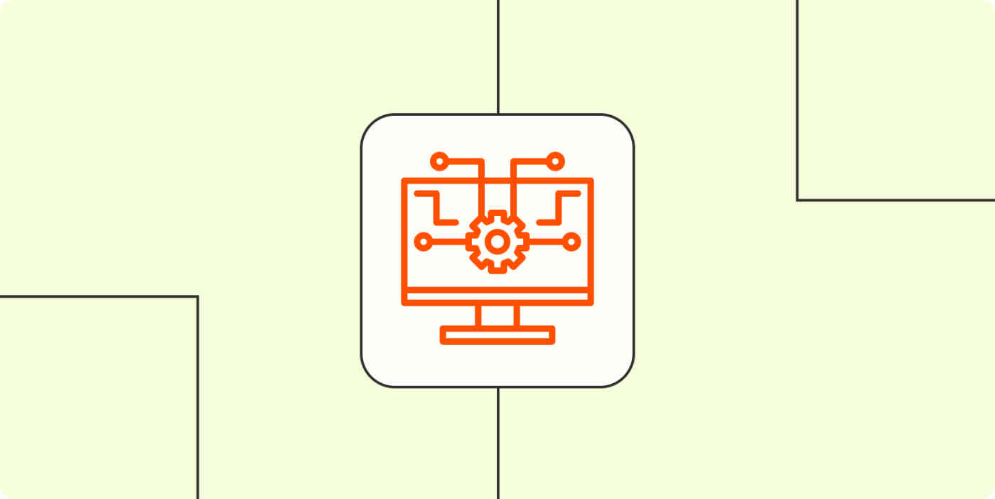 A hero image representing AI with a cog and nodes on a computer