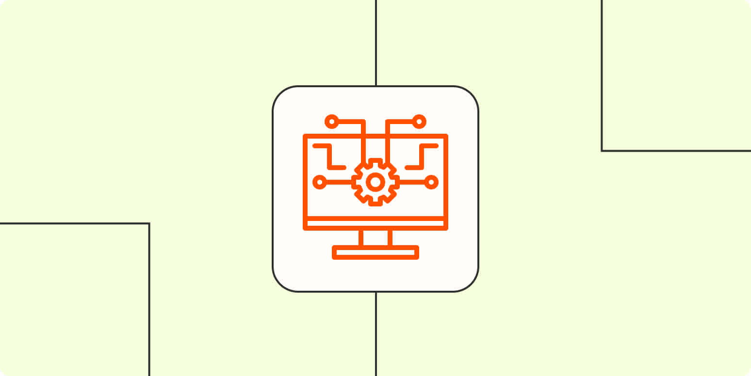 A hero image representing AI with a cog and nodes on a computer