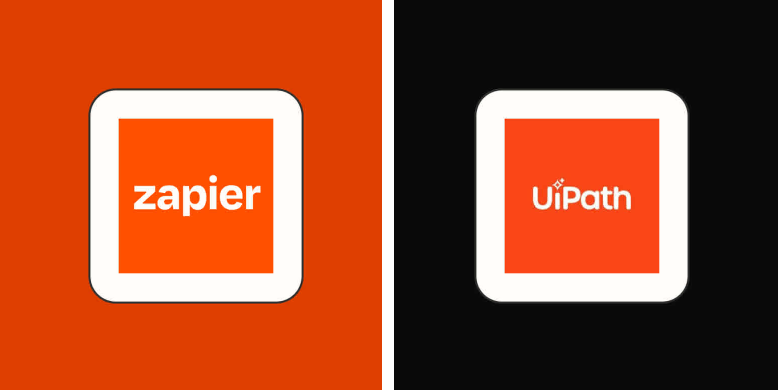 Hero image with the Zapier and UiPath logos