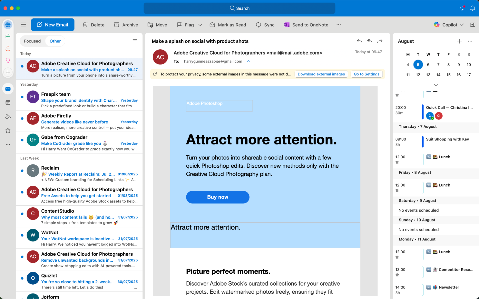 Microsoft Outlook, unsere Wahl für den besten Mac-E-Mail-Client für Leute, die mehr Wert auf Features als auf Einfachheit legen