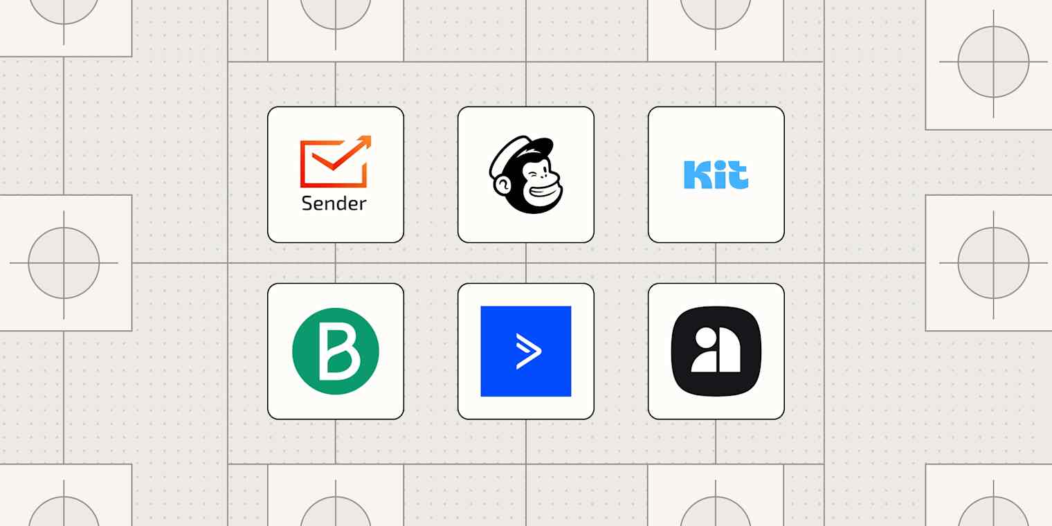 Hero image with the logos of the best MailerLite alternatives