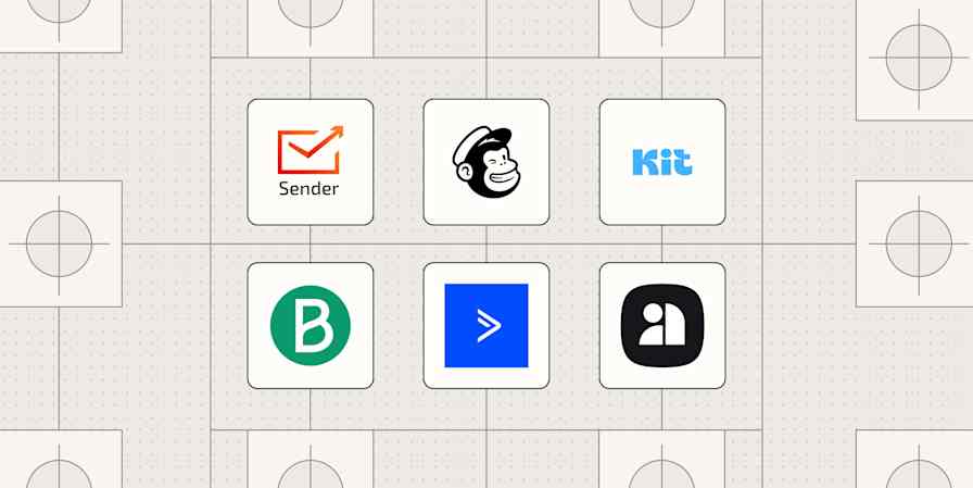 Hero image with the logos of the best MailerLite alternatives