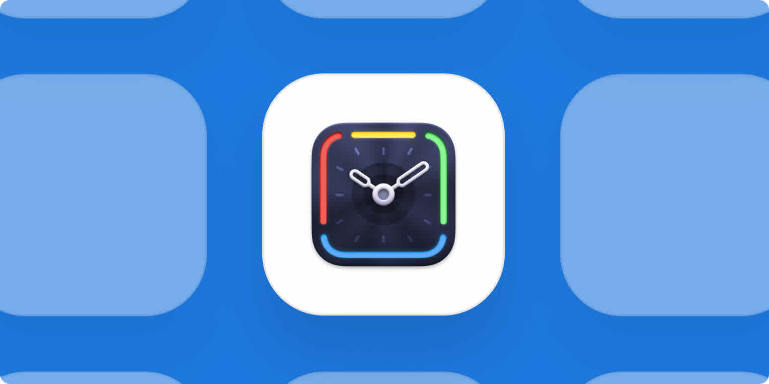 Timing logo on a blue background
