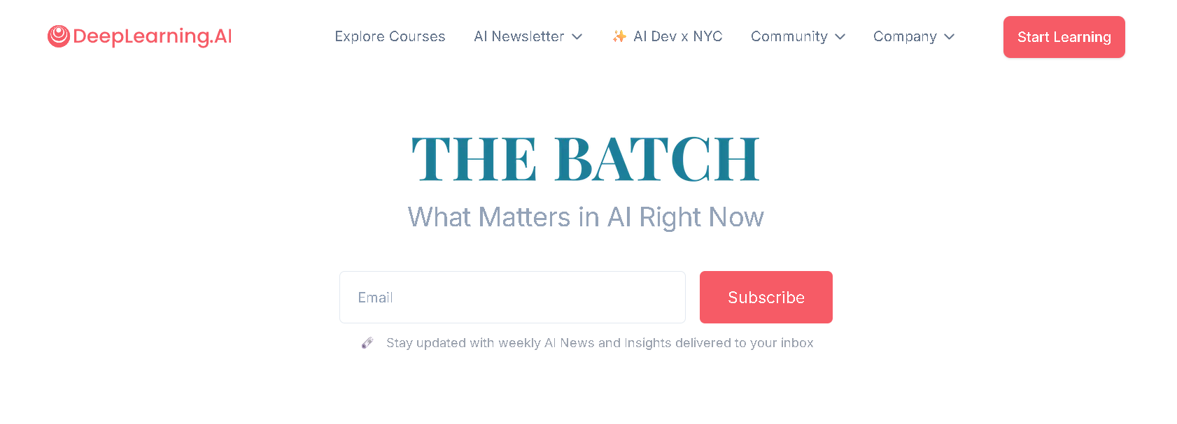 The Batch, our pick for the best AI newsletter for authoritative AI research insights
