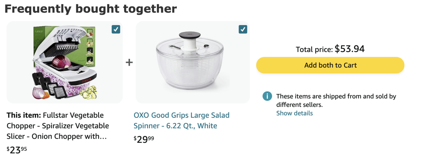 Screenshot of the "Frequently bought together" section on Amazon.