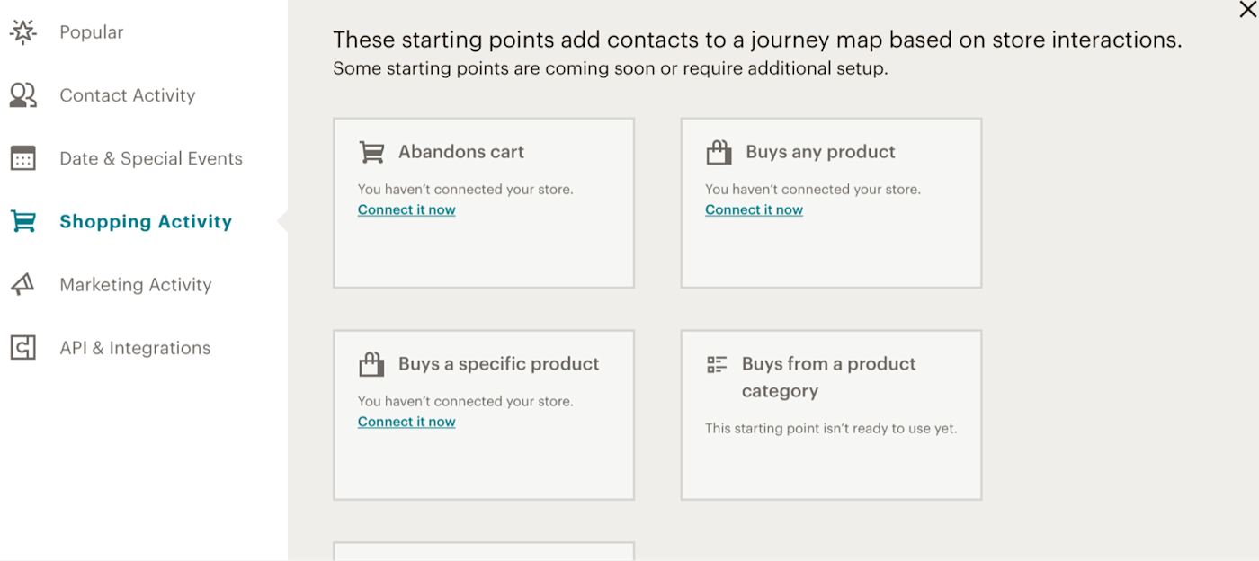 Abandoned cart segment in Mailchimp