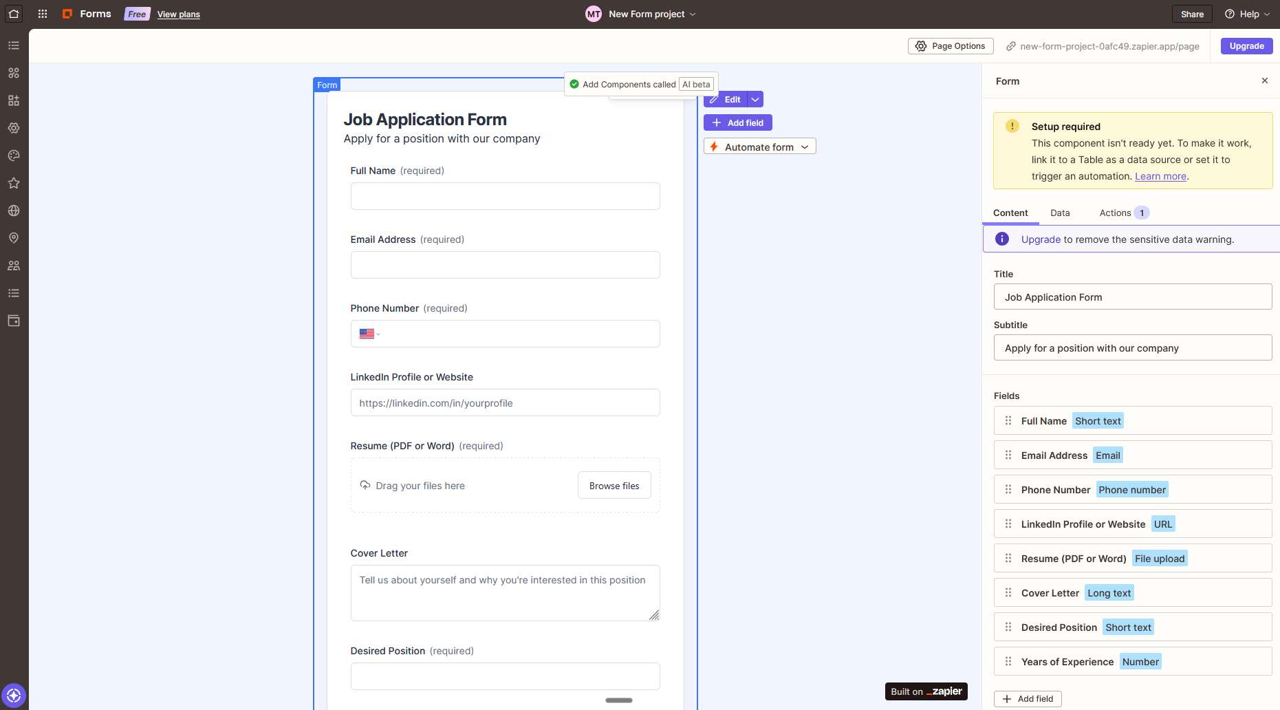 Zapier Forms