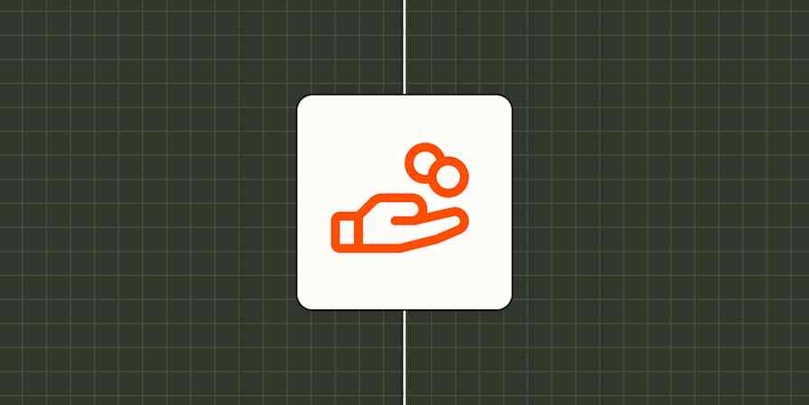 Illustration of a hand with coins floating above the palm.