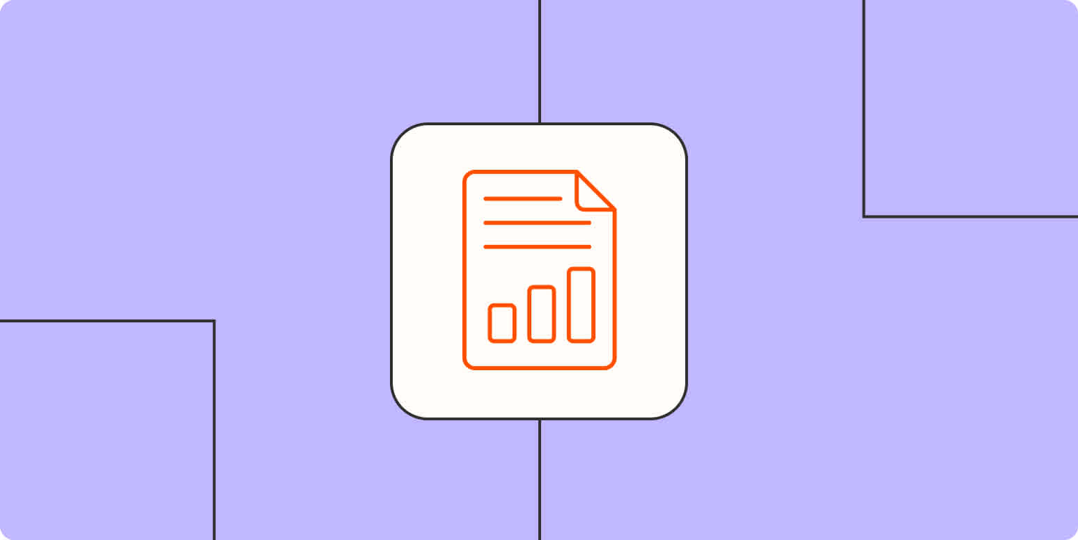 Hero image with a document with a summary and chart