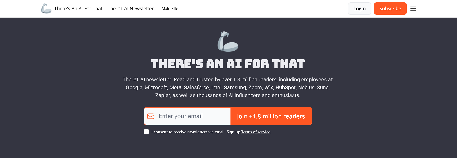 There's An AI For That, our pick for the best AI newsletter for discovering new AI tools daily