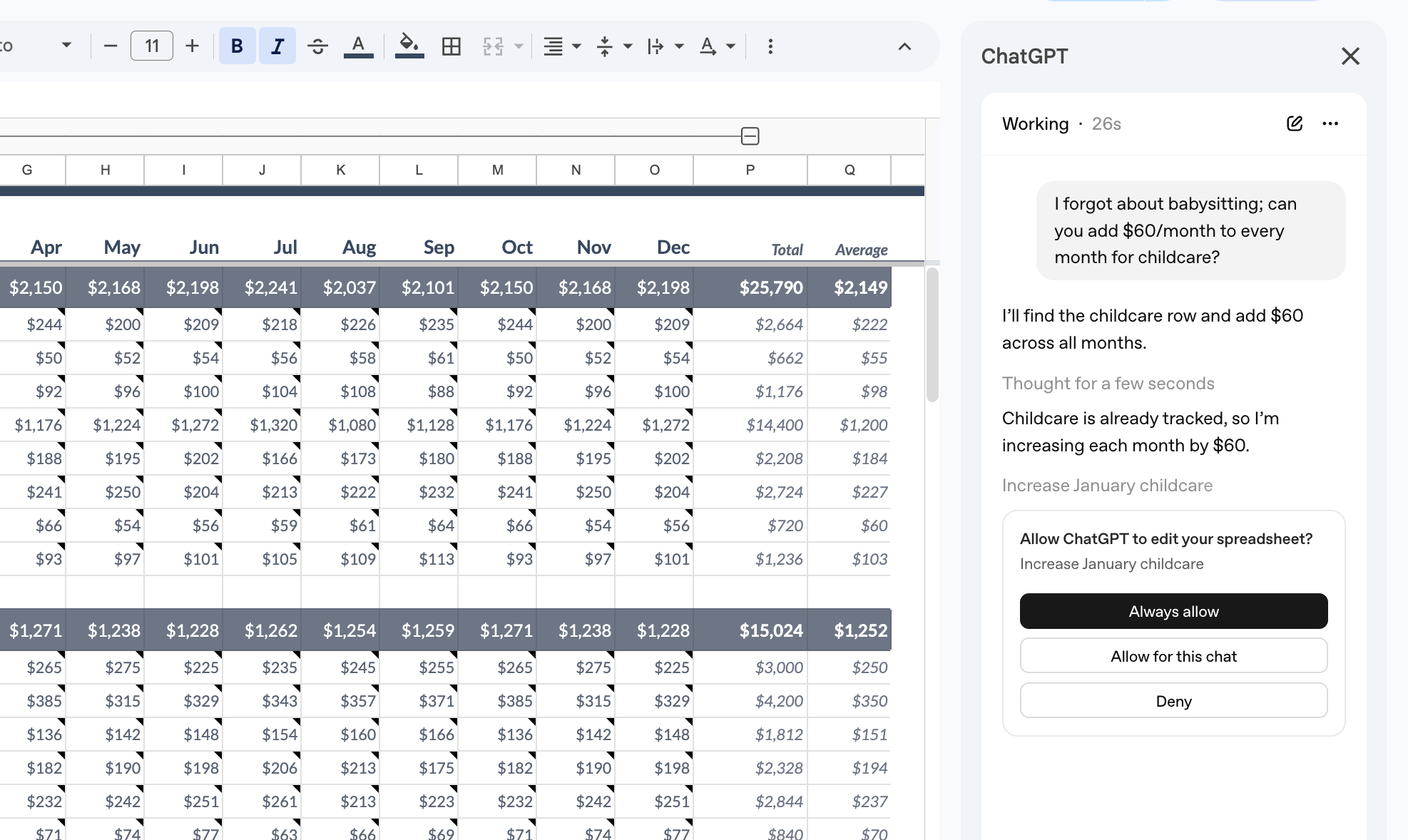 The ChatGPT for Google Sheets add-on