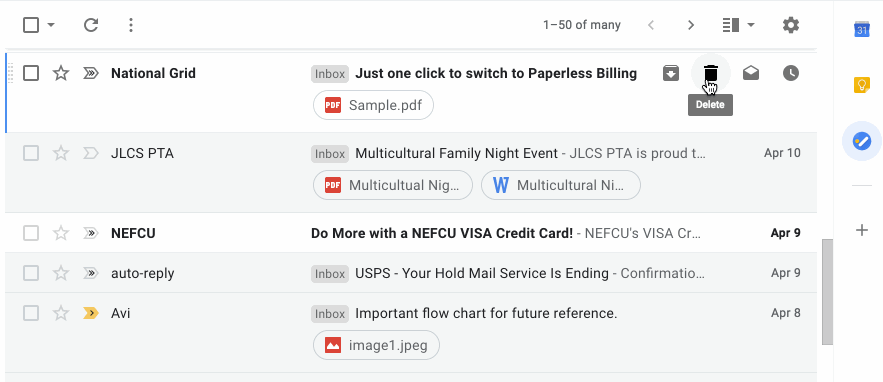 Gmail new menu